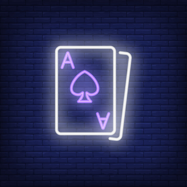 blackjack cards neon